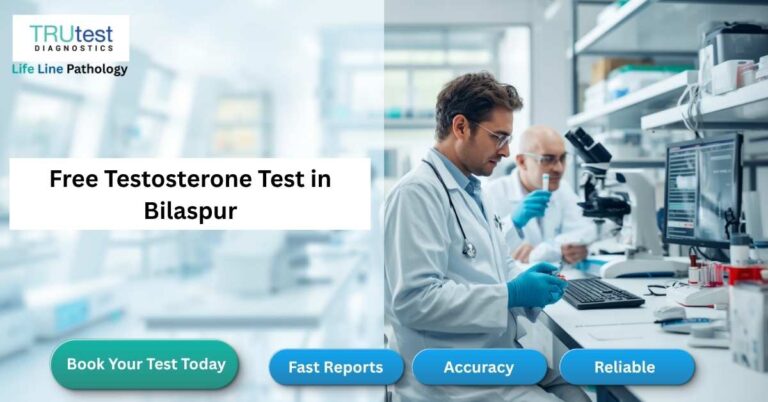 Free Testosterone Test in Bilaspur for hormone evaluation, fertility assessment, and endocrine health.